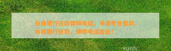 协商银行还款律师     ，寻求专业帮助：协商银行还款，律师     在此！